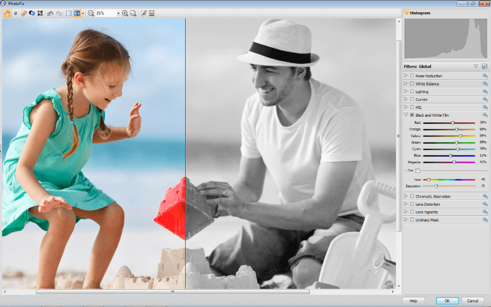 Окно PhotoFix в Serif PhotoPlus X8