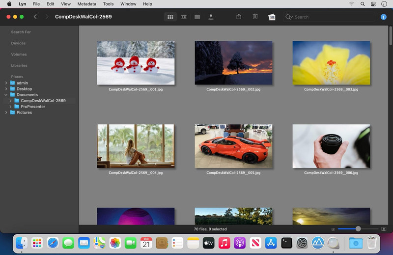 Сетка миниатюр в Lyn 2.x на macOS