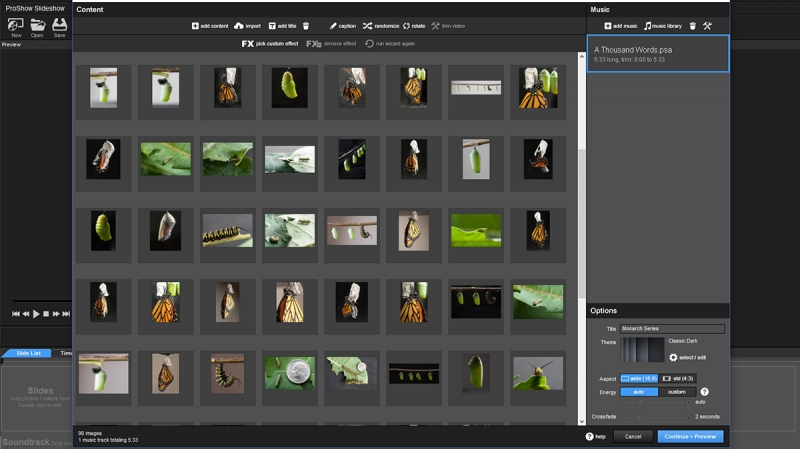 Мастер ProShow Producer 9 с фотографиями, настройками темы и музыкой