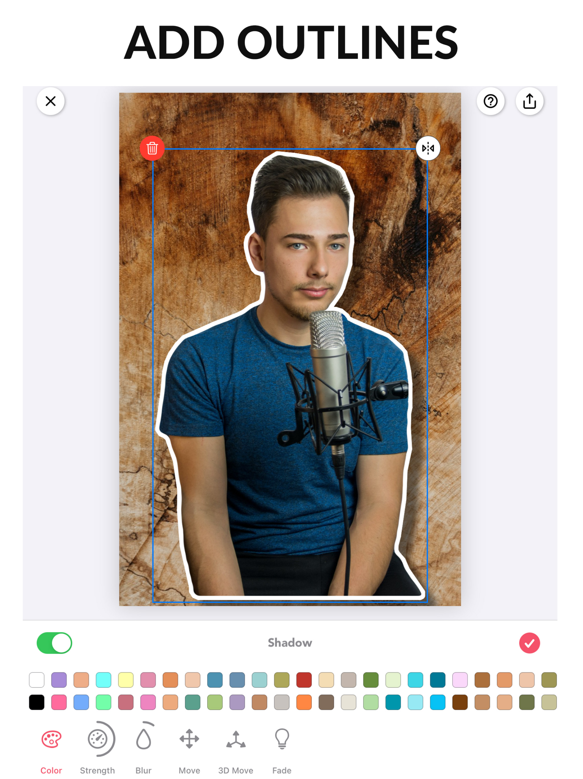 Экран подготовки результата в Magic Eraser Background Editor с вариантами оформления и сохранения