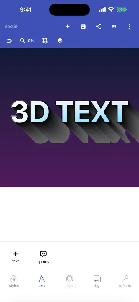 3D-текст в PixelLab с объёмом и длинной тенью