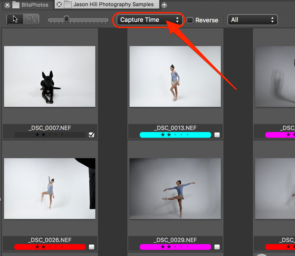 Contact Sheet Photo Mechanic с сортировкой снимков по Capture Time