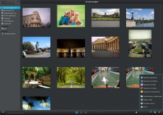 Галерея Carambis PhotoTrip с сеткой миниатюр и меню публикации