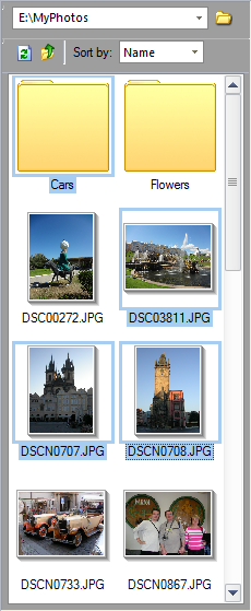 Выделение нескольких фотографий в браузере Better JPEG