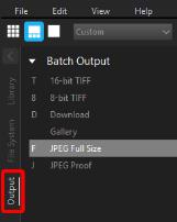 Вкладка Output с очередями пакетного вывода AfterShot Pro