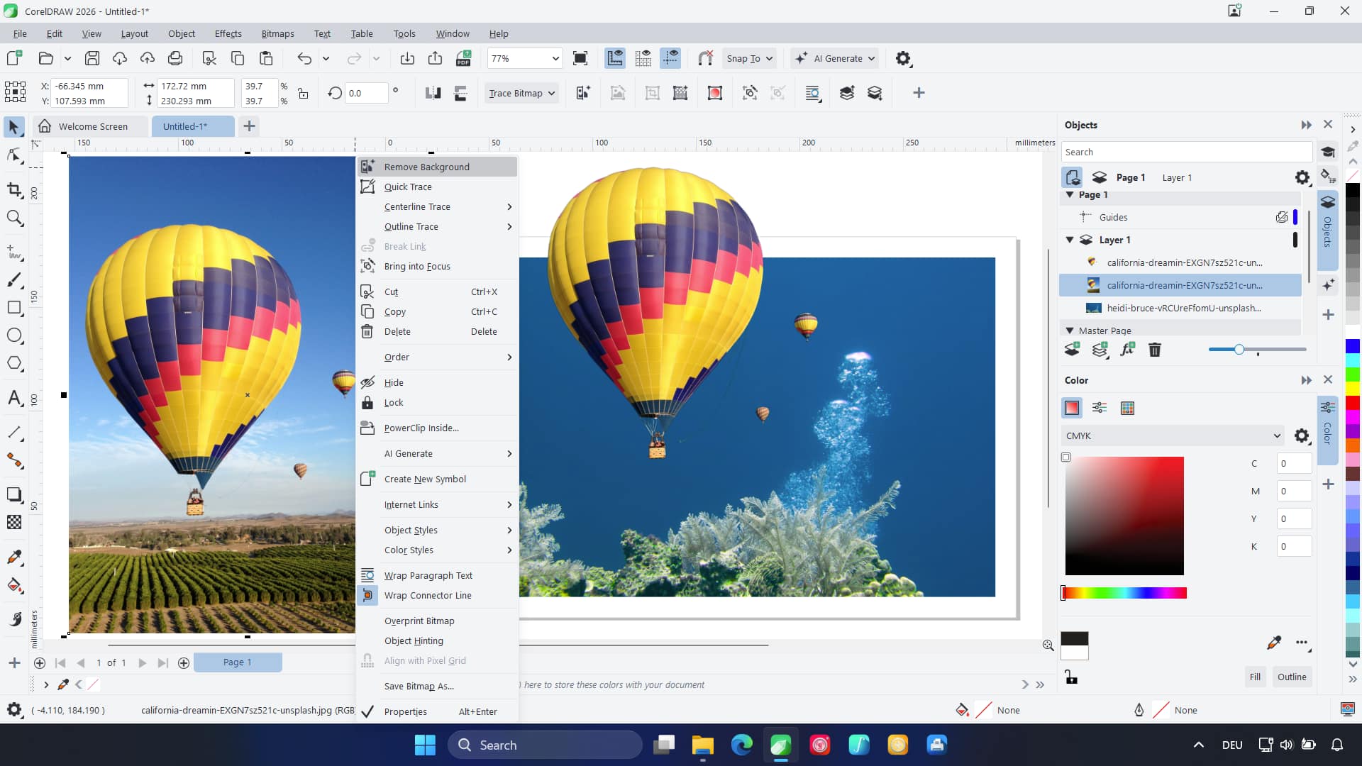 Удаление фона с фотографии в CorelDRAW Graphics Suite 2026