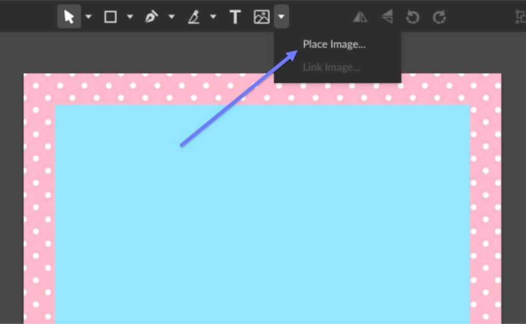Панель инструментов Corel Vector с командой Place Image