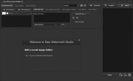 Главное окно Easy Watermark Studio Professional 4.2
