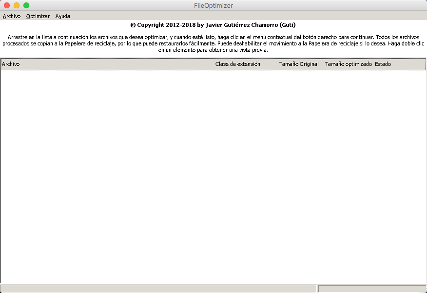 FileOptimizer, запущенный через Wine в macOS Sierra