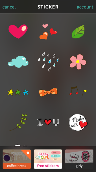 Каталог Sticker в Fuzel Collage с бесплатными и тематическими наборами наклеек