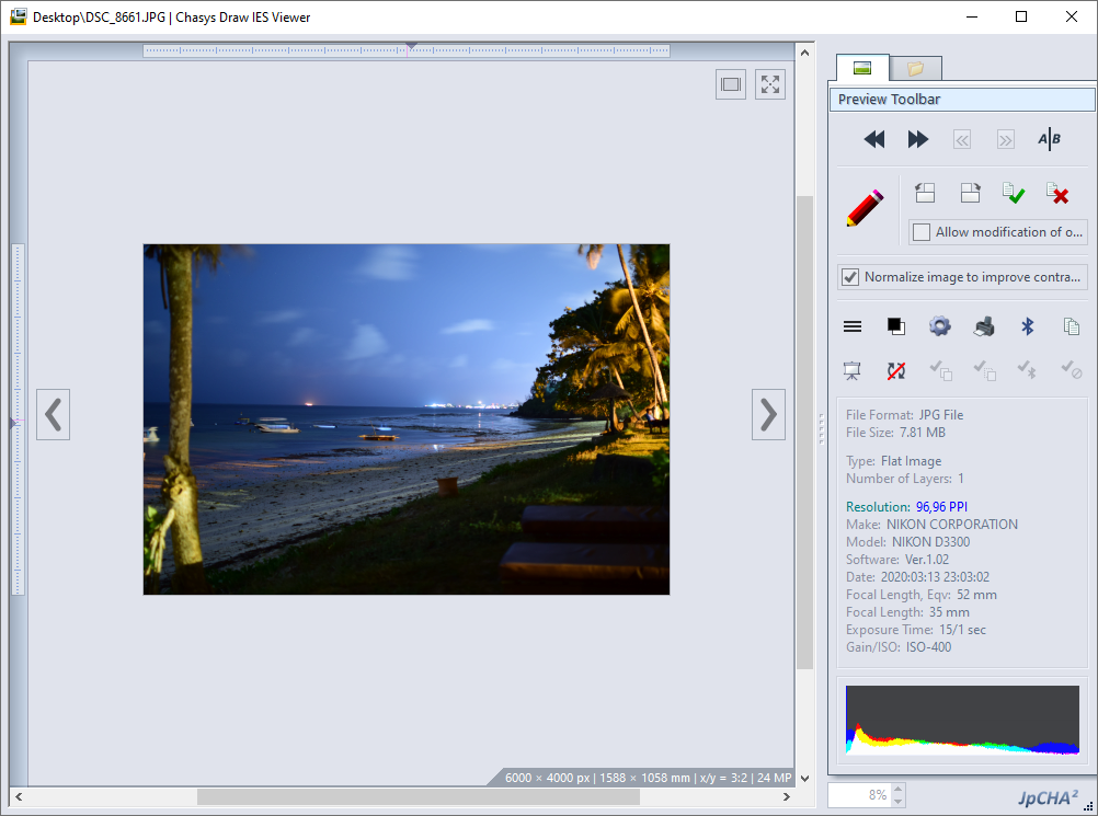 Окно просмотрщика изображений Chasys Photo Viewer
