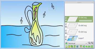Официальный скриншот LazPaint с векторным слоем и объектами SVG