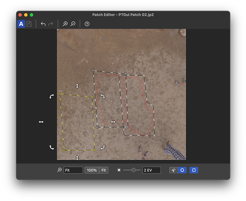 Patch Editor PTGui Pro 13 с областью клонирования для исправления панорамы