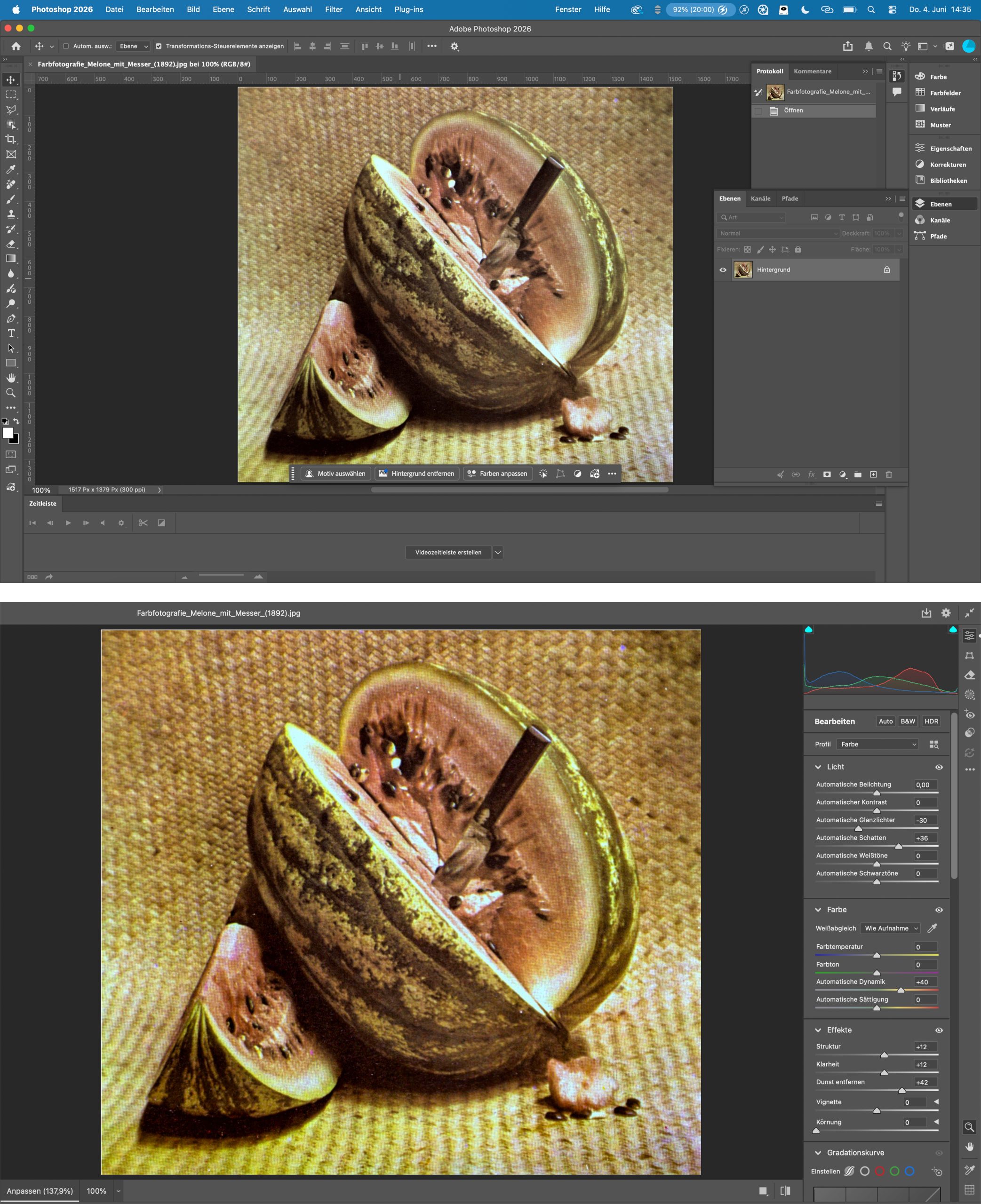 Рабочее окно Adobe Photoshop 27.7 и фильтр Camera Raw