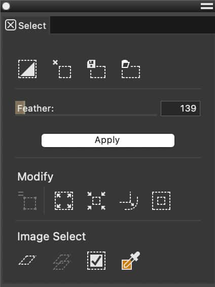 Панель Selection в Corel Painter 2023