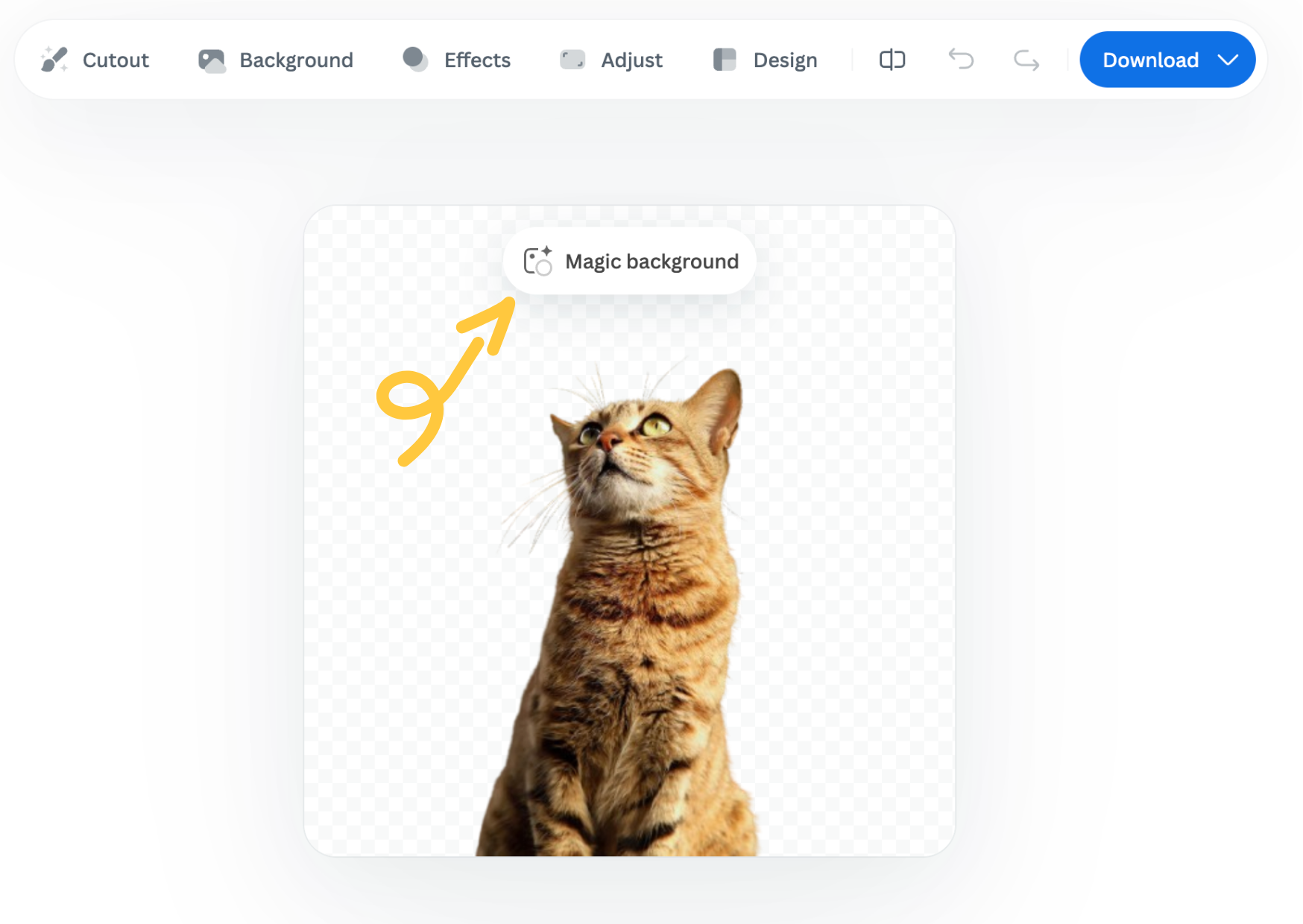 Веб-редактор remove.bg с кнопкой Magic background