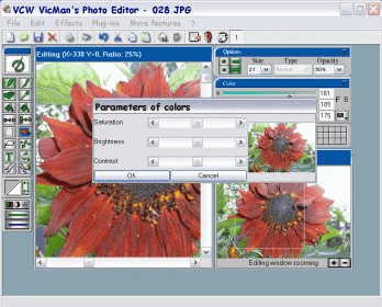 Окно Parameters of colors в VCW VicMan’s Photo Editor 8.1