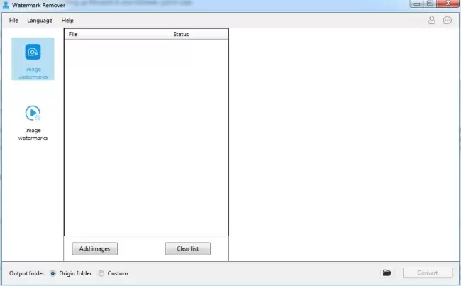 Окно Apowersoft Watermark Remover для работы с изображениями и списком файлов