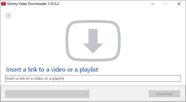 Окно Ummy Video Downloader с полем для ссылки на видео или плейлист
