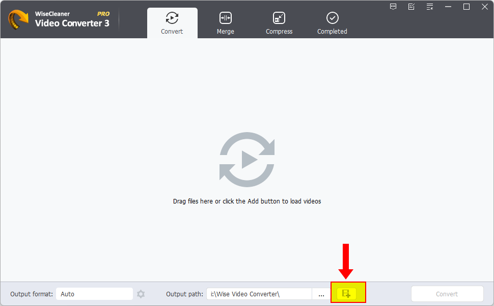 Главное окно Wise Video Converter 3 с разделами Convert, Merge, Compress и Completed