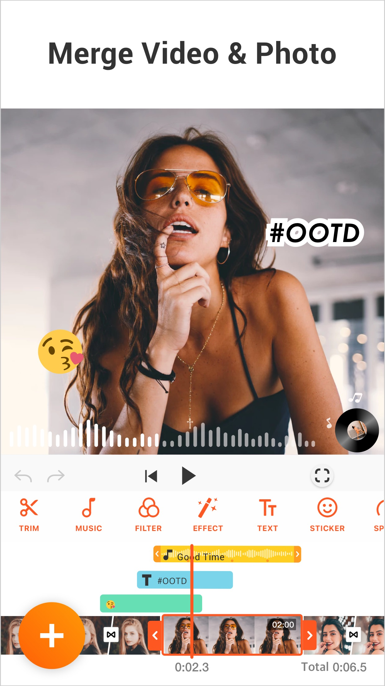 Интерфейс YouCut для iPhone из актуальной галереи App Store