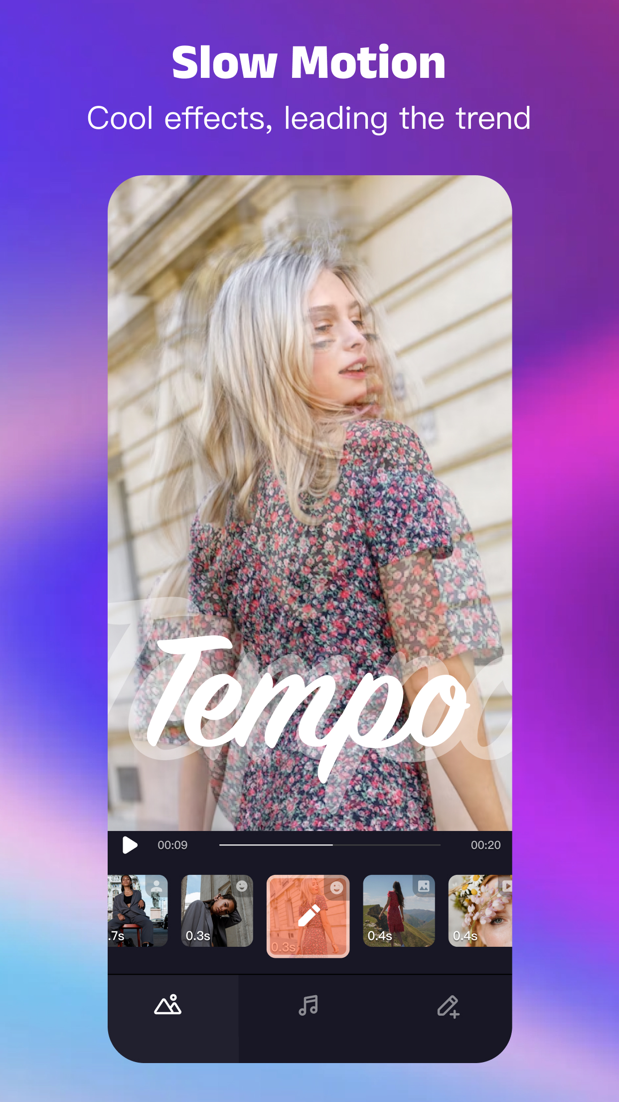 Glitch-эффекты в мобильном редакторе Tempo