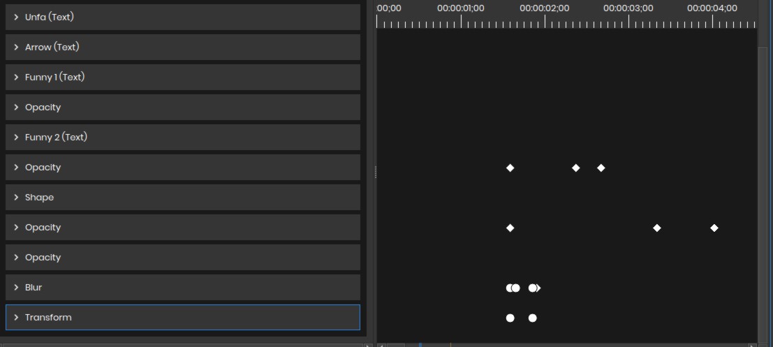 Панель параметров и узлов Olive Video Editor 0.2