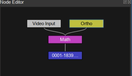 Node Editor в Olive 0.2 с узлами Video Input, Ortho и Math