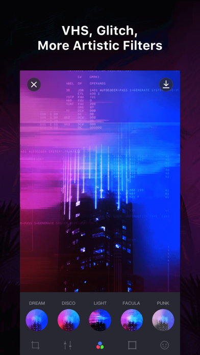 Экран фильтров VaporCam с вариантами DREAM DISCO LIGHT FACULA и PUNK