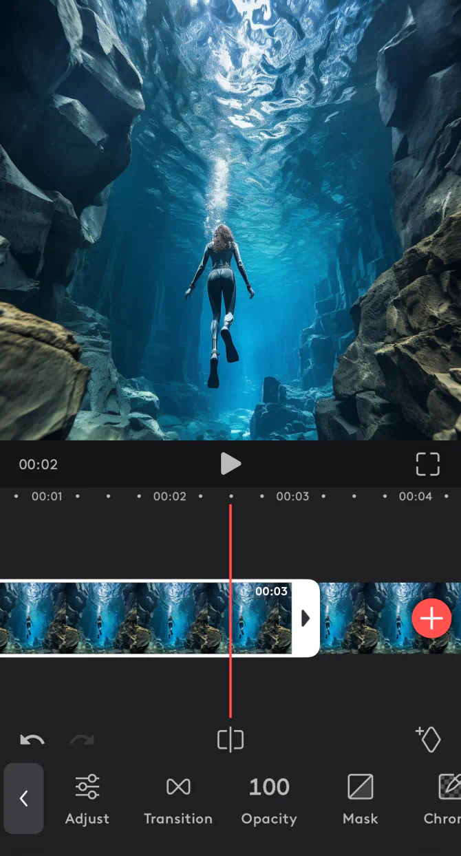 Videoleap с многослойным монтажом и инструментами маски и хромакея