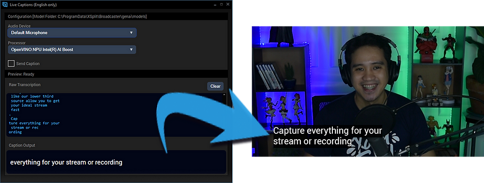 Инструмент Live Captions в XSplit Broadcaster для генерации субтитров во время стрима