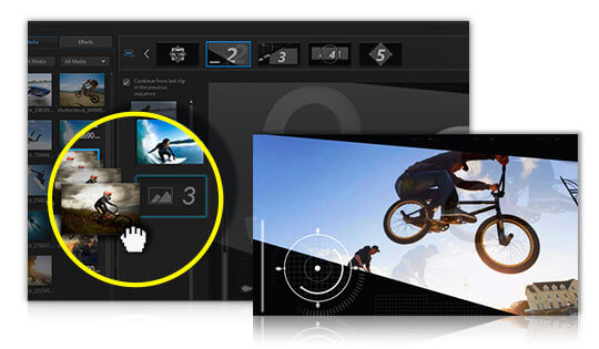 Шаблонная сборка видео в CyberLink ActionDirector 3