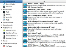 Окно выбора выходного профиля в Aneesoft Video Converter Pro 3.6