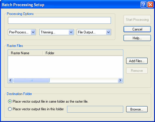 Окно Batch Processing Setup в WinTopo Pro