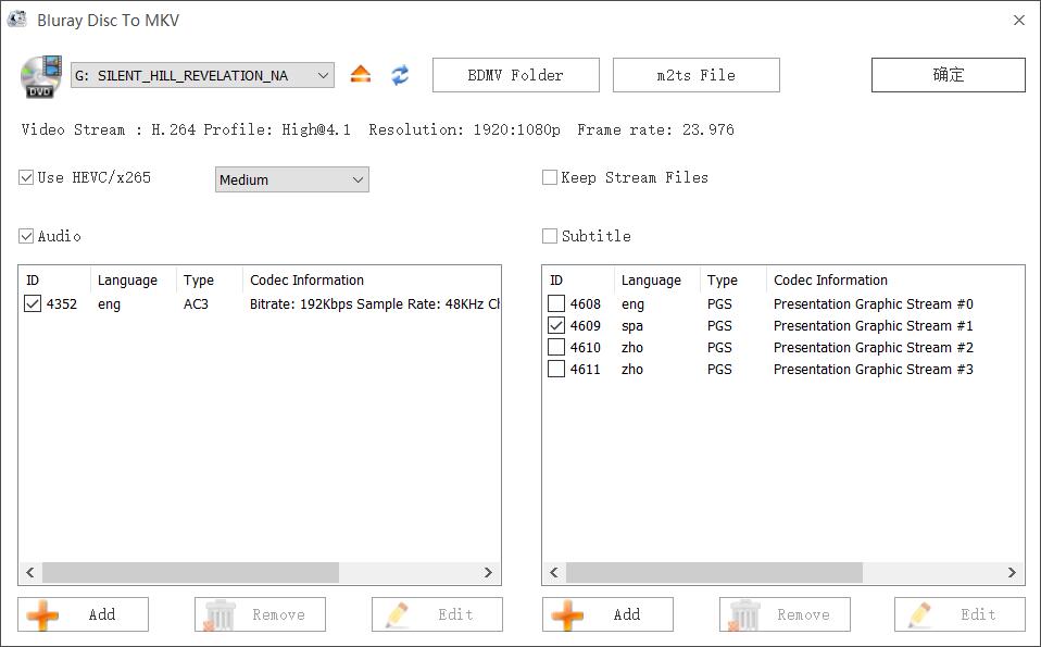 Окно Blu-ray Disc to MKV в Format Factory