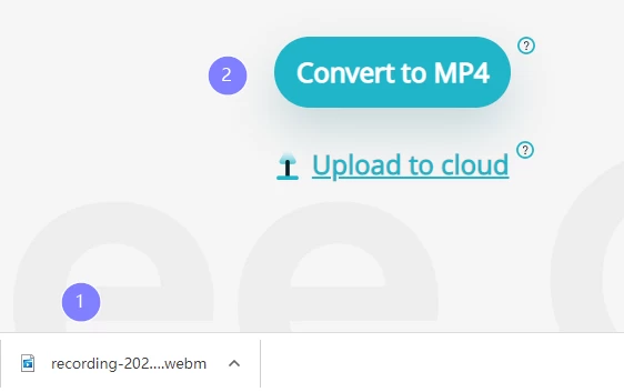 Проверка скачанного WebM и переход к Convert to MP4 в Apowersoft Free Online Screen Recorder
