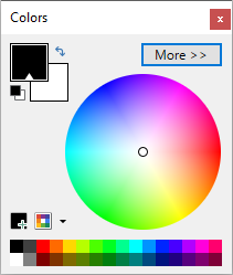 Палитра Colors в Paint.NET с основным и дополнительным цветами и цветовым кругом