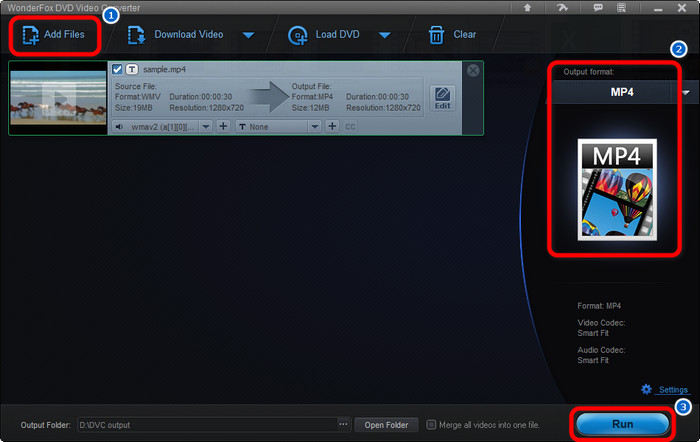 Конвертация обычного видеофайла в WonderFox DVD Video Converter