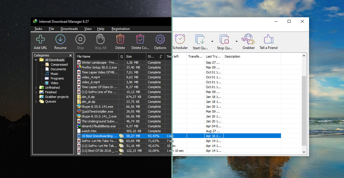Светлая и тёмная тема Internet Download Manager