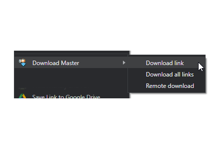 Контекстное меню браузера с командами Download Master для одной и нескольких ссылок