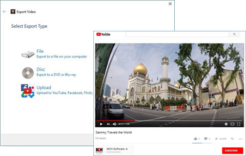 Окно экспорта видео в VideoPad