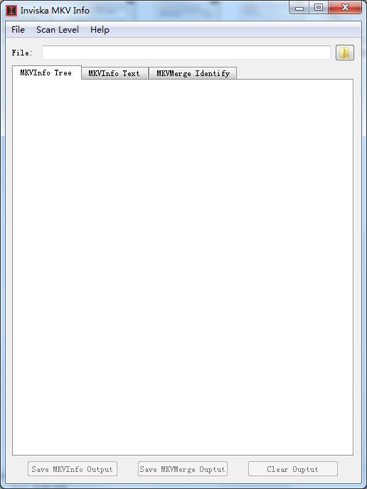 Главное окно Inviska MKV Info с вкладками MKVInfo Tree, MKVInfo Text и MKVMerge Identify