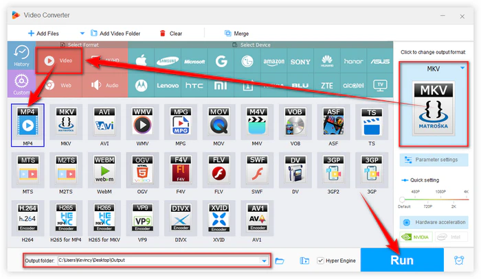 Библиотека выходных форматов WonderFox Free HD Video Converter Factory