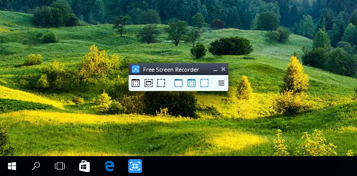 Компактная панель Free Screen Video Recorder на рабочем столе Windows