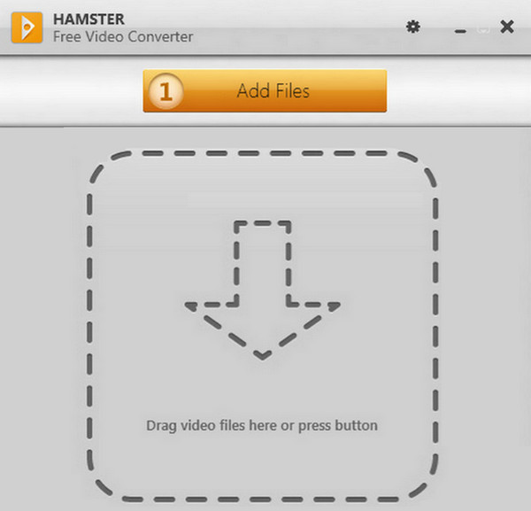 Стартовое окно Hamster Free Video Converter с кнопкой Add Files и областью Drag video files here