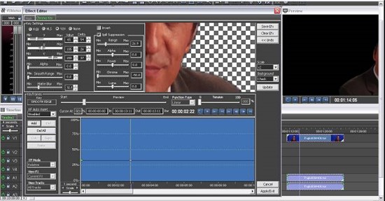 Настройка keying и маски в ivsEdits с окном Preview и Timeline