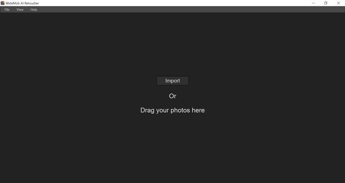 Окно импорта фотографий в WidsMob AI Retoucher