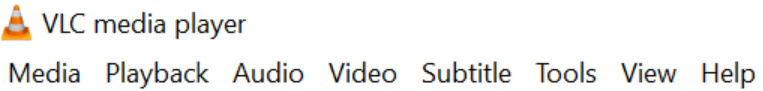 Строка меню VLC Media Player в Windows