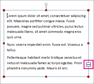 Текстовая рамка Microsoft Publisher с индикатором переполнения текста