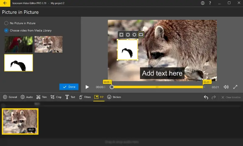 Picture-in-Picture в Icecream Video Editor